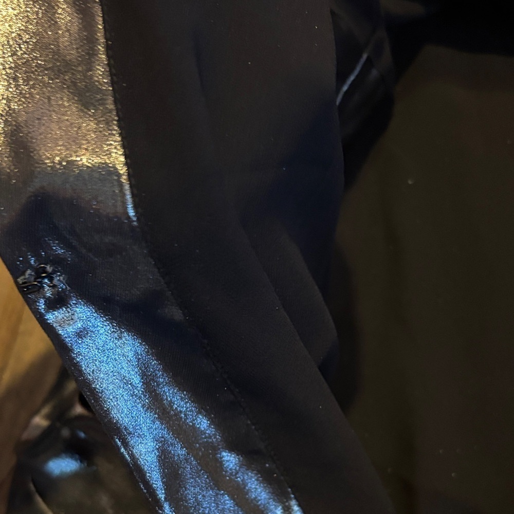 Express Shiny Black Draped Blouse - Picture 6 of 7